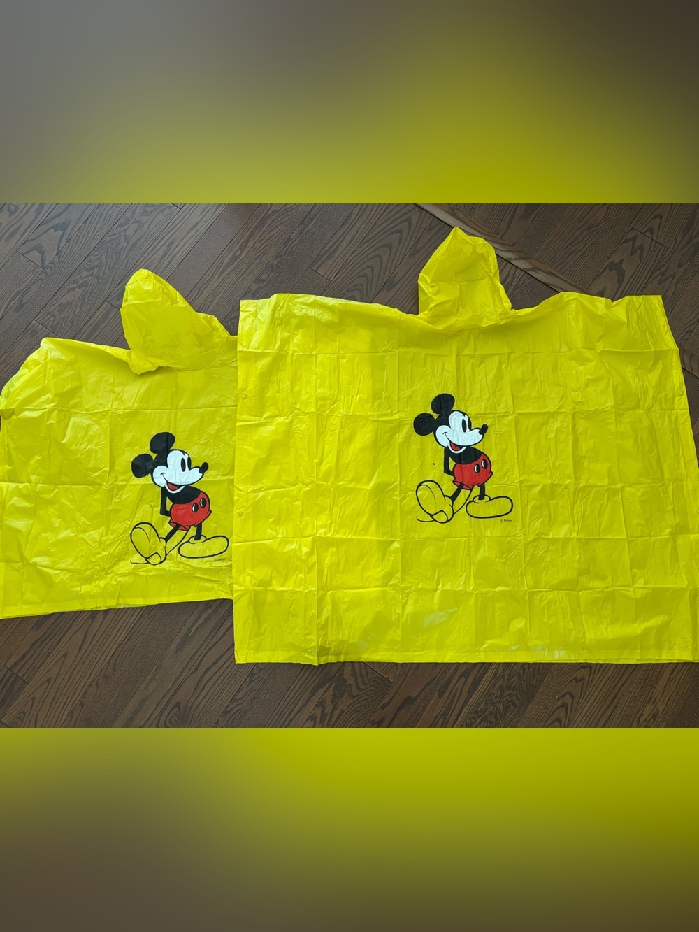 Set 2 Mickey Mouse Rain Poncho Disney Parks Adult & Child Vinyl One Size